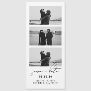 Script Photo Strip Magnetic Wedding Save The Date