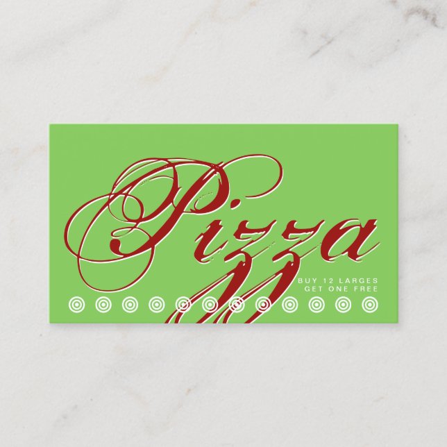 script PIZZA tarjeta de fidelización de clientes (Anverso)