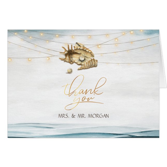 Script Seashells,Sea,String Lights (Anverso (Horizontal))