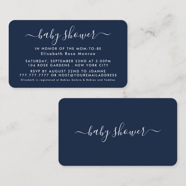 Script simple - Invitación a la entrada de Baby Sh (Anverso / Reverso)