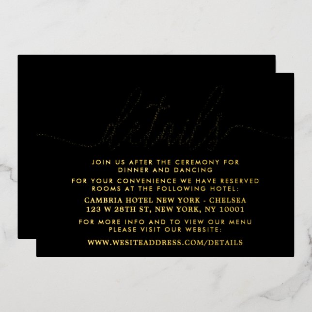 Script simple - Relieve metalizado real - Tarjeta  (Anverso/Reverso)