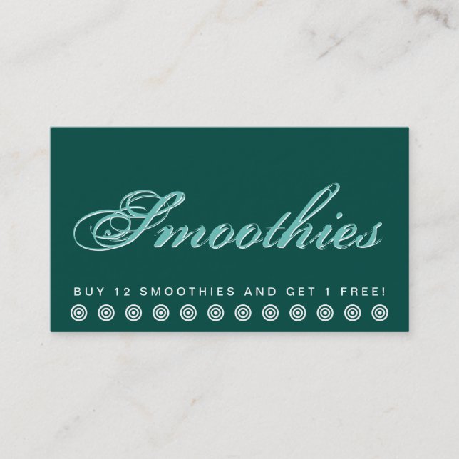 script SMOOTHIES tarjeta de fidelización del clien (Anverso)
