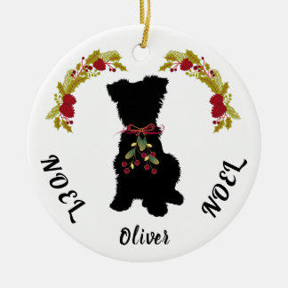 Scruffy Mutt Noel Noel Ornamento Cerámico de Navid