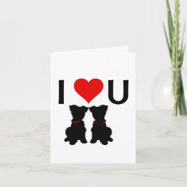 Scruffy Mutts "I love U" doblado tarjeta de San Va