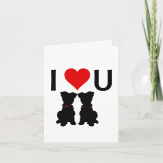 Scruffy Mutts "I love U" doblado tarjeta de San Va