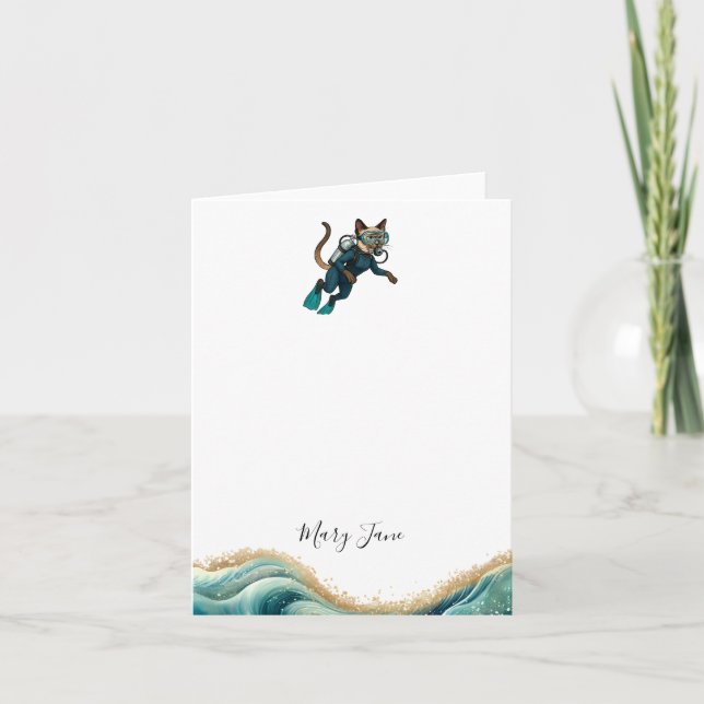 Scuba Cat Diving Blue Wet Suit (Anverso)