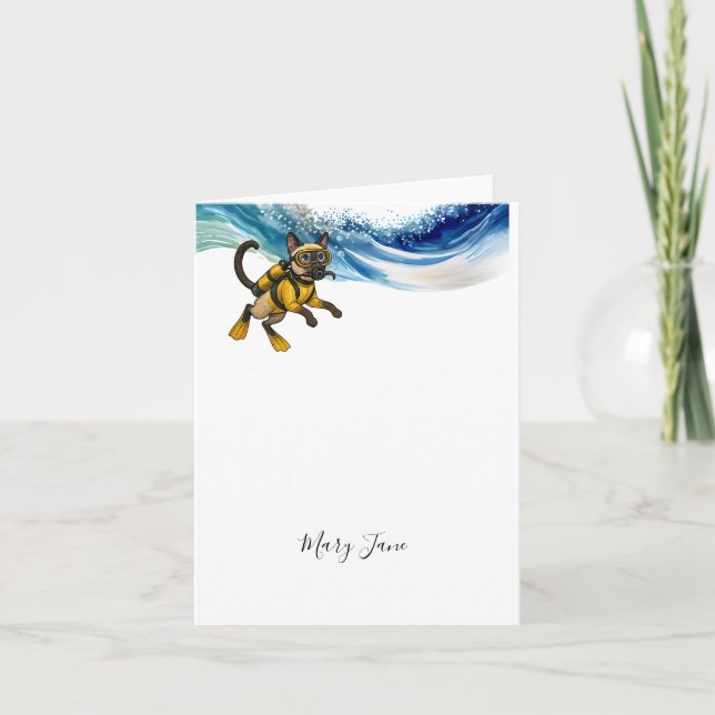 Scuba Cat Diving Blue Wet Suit (Anverso)