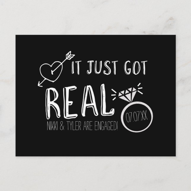 ¡SE ACABA DE PONER SERIO Anuncio de compromiso Tar (Anverso)