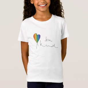 Sé amable, amabilidad, amor, arcoiris, camiseta