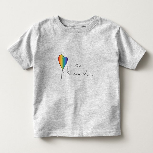 Sé amable, bondad, corazón arcoiris, camiseta (Anverso)