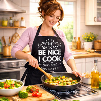 Sé Amable Cocino Tu Comida Delantal Divertido de C