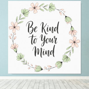 Sé Amable con Tu Mente – Lienzo Floral Pastel en P
