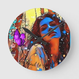 Sé amable contigo mismo reloj de pared