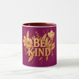 Sé Amable | Taza Combinada Floral Dorada Inspirado
