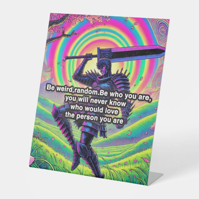 "Sé atrevido, sé tú" Señal de pedestal de alta cal (Anverso)