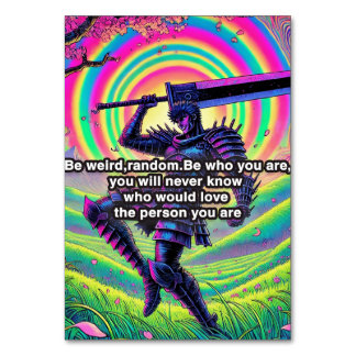 "Sé audaz, sé tú" Tarjeta de número de tabla de al