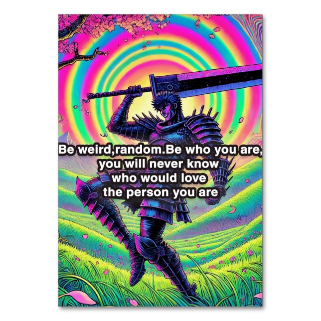 "Sé audaz, sé tú" Tarjeta de número de tabla de al (Anverso)