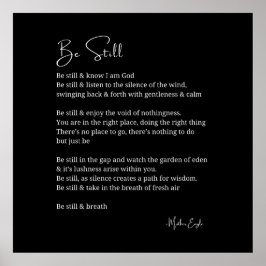 Sé aún poesía poesía arte en la pared blanca negra