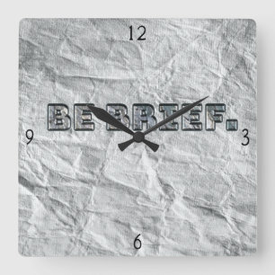 Sé Breve. Reloj de pared cuadrado