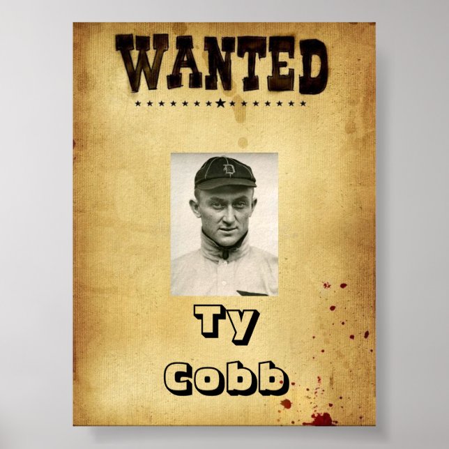 SE BUSCA Impresión Ty Coob, Cartel de Valor en Pap (Frente)