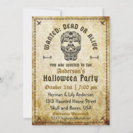 Se busca la invitación al cráneo de Halloween viva