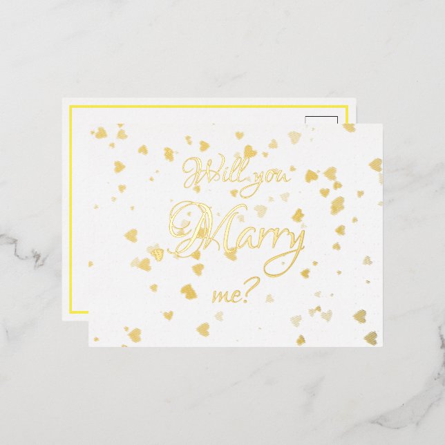 ¿Se casará conmigo con la invitación de la postal? (Anverso/Reverso)