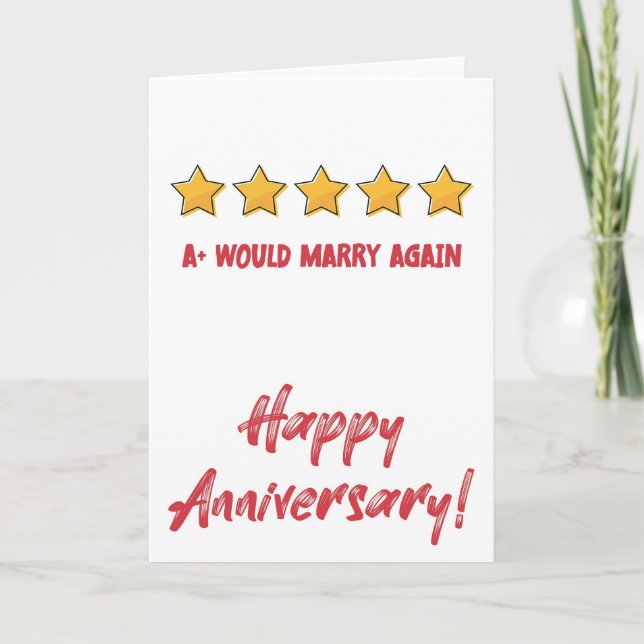 Se casaría con una tarjeta de aniversario de nuevo (Anverso)