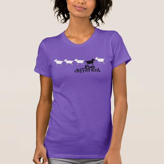 Sé diferente camiseta de damas de sueño negro (Anverso)