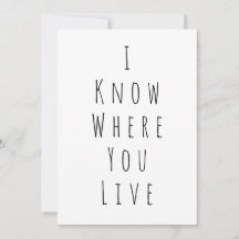 Sé dónde vives la tarjeta Funny para New Home