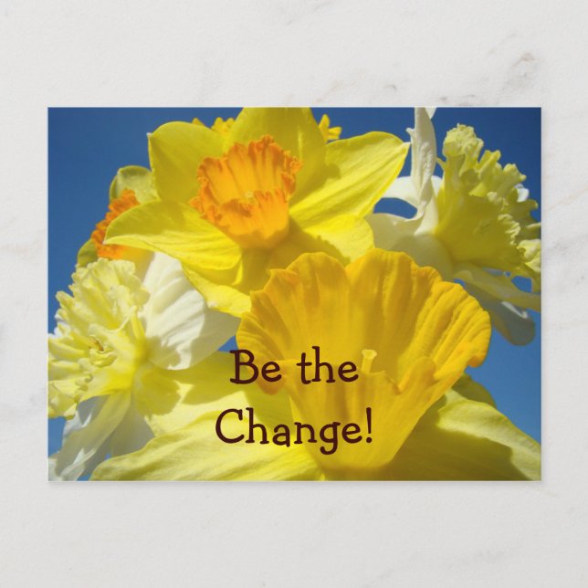 ¡Sé el Cambio! tarjetas postales Flores de Narciso (Anverso)