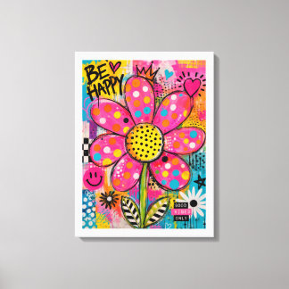Sé Feliz Arte Pop Flor Colorida