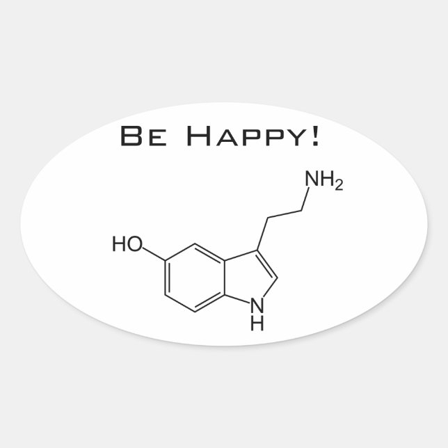 ¡Sé feliz! Pegatina de serotonina (Anverso)