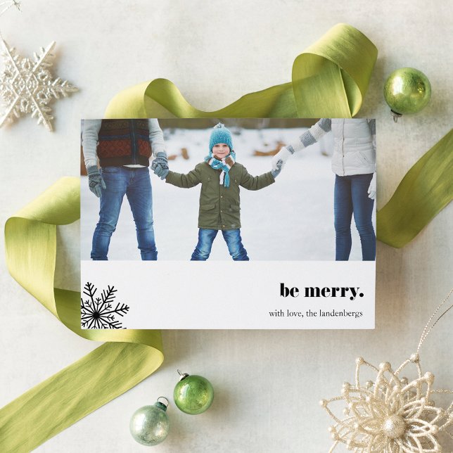 Sé Feliz | Tarjeta fotográfica de vacaciones moder (Subido por el creador)