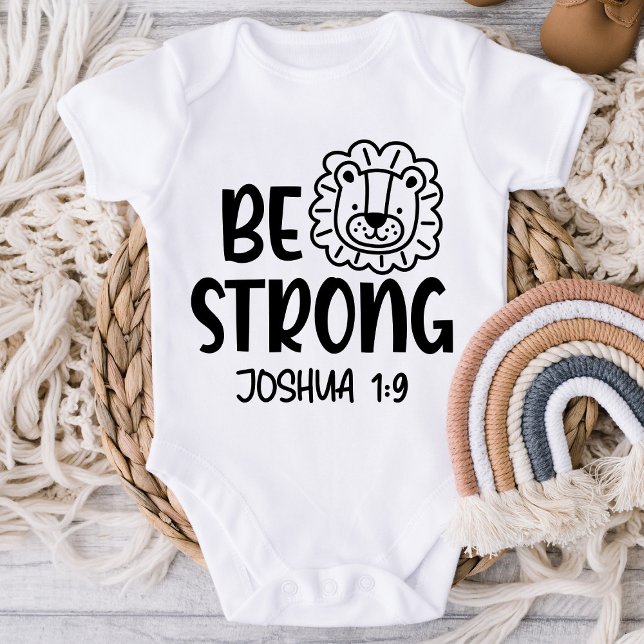 Sé fuerte Joshua 1:9 Camisa cristiana de bebé (Subido por el creador)