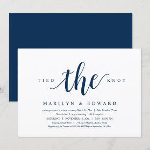 Se han casado, invitación de Elopement de boda pos