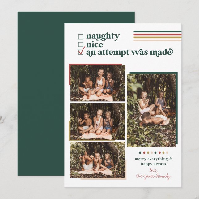 Se hizo un intento | Tarjeta de Navidad moderna (Anverso / Reverso)