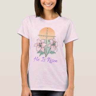 Se Levanta Camiseta Cruz De Lirio Cristiano De Pas