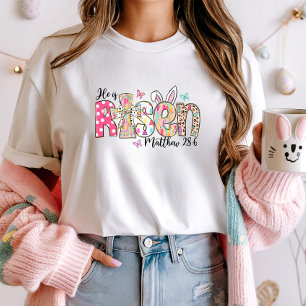 Se levanta la camiseta de Pascua; fe cristiana