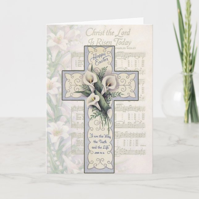 Se Levanta La Tarjeta De Saludo De Pascua (Anverso)