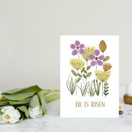 Se Levanta La Tarjeta Floral De Pascua