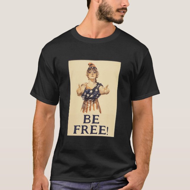 ¡Sé libre! Camiseta (oscura) (Anverso)