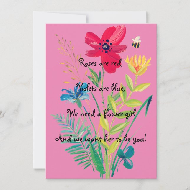 Sé mi chica flor| Tarjeta de propuesta de la chica (Anverso)
