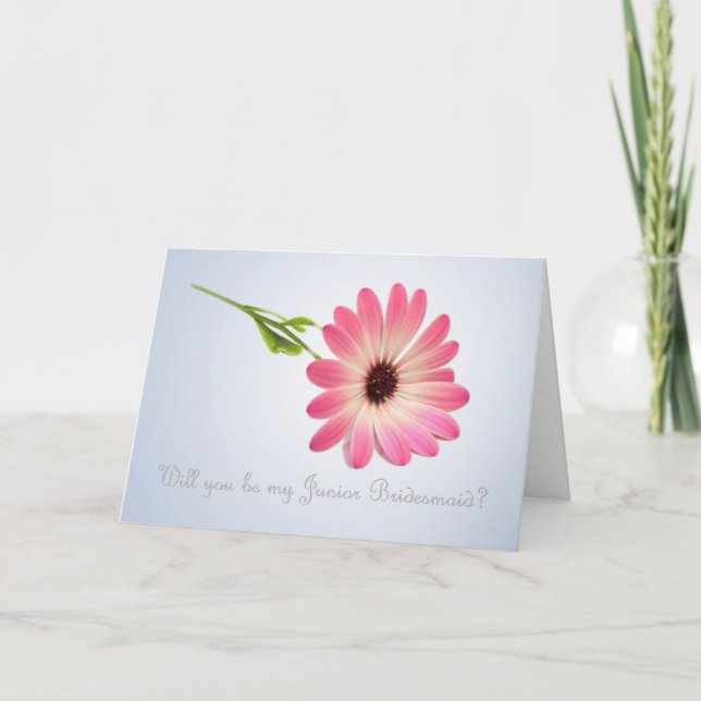 Sé mi dama de honor - tarjeta de margarita rosa (Anverso)