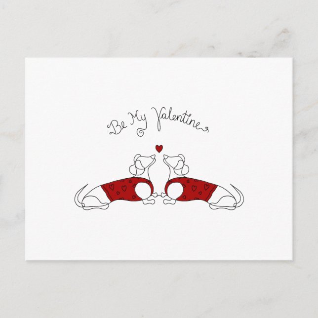 Sé mi postal de San Valentín Dachshund (Anverso)