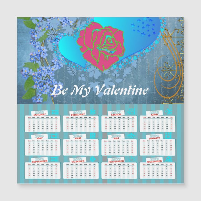Sé mi Rosa romántico de San Valentín azul del cora (Anverso)