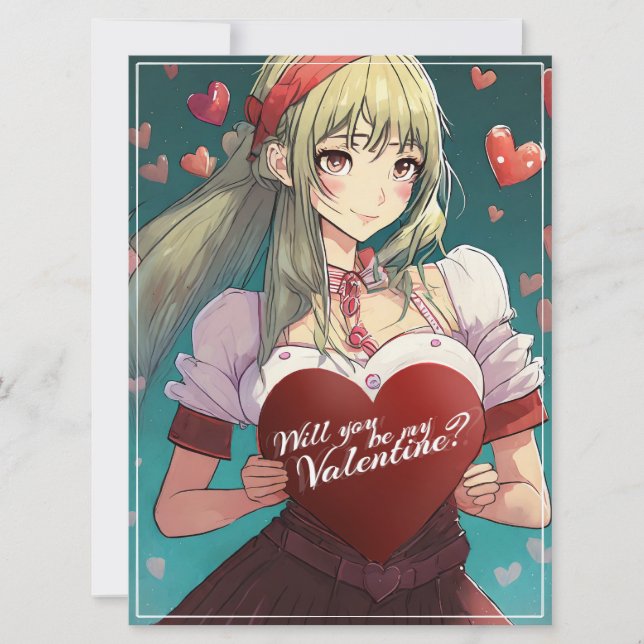 Sé mi San Valentín al estilo manga 33893 (Anverso)