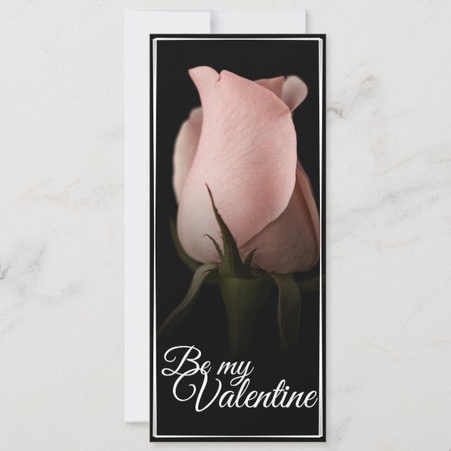 Sé mi San Valentín con rosa rosa rosa rosado (Anverso)