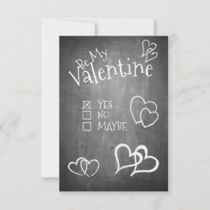 Sé mi San Valentín en una pizarra
