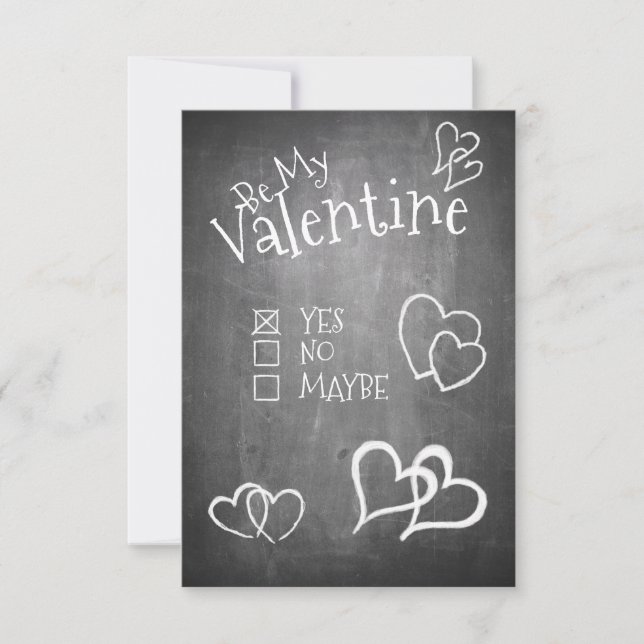Sé mi San Valentín en una pizarra (Anverso)