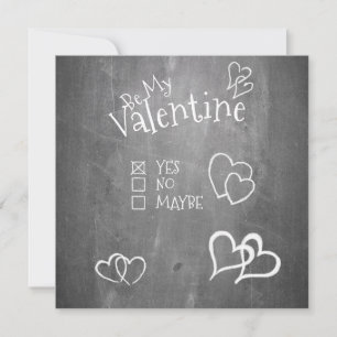 Sé mi San Valentín en una pizarra